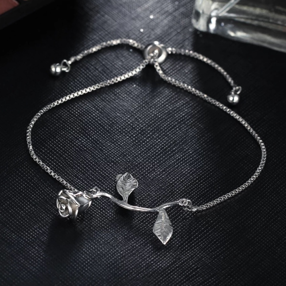 3/$30 Silver Rose Bracelet